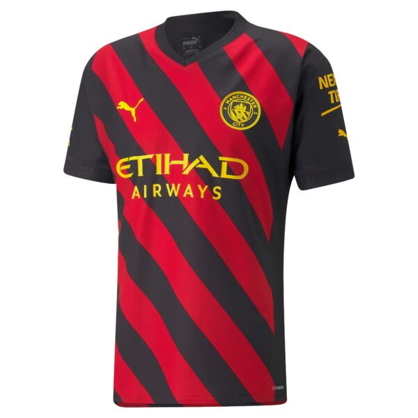 Manchester City Away Authentic Shirt 2022-2023 with De Bruyne 17 printing