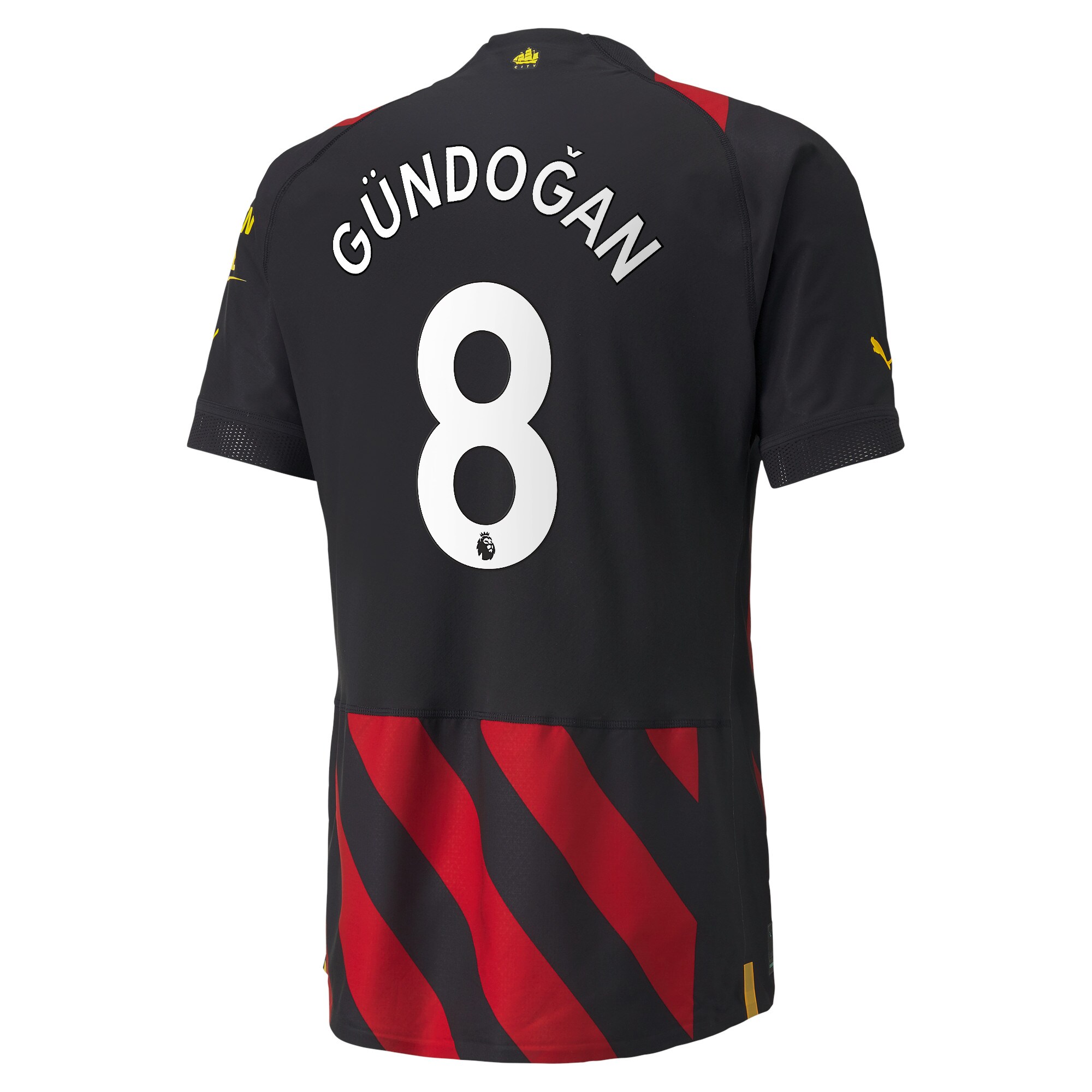 Manchester City Away Authentic Shirt 2022-2023 with Gündogan 8 printing