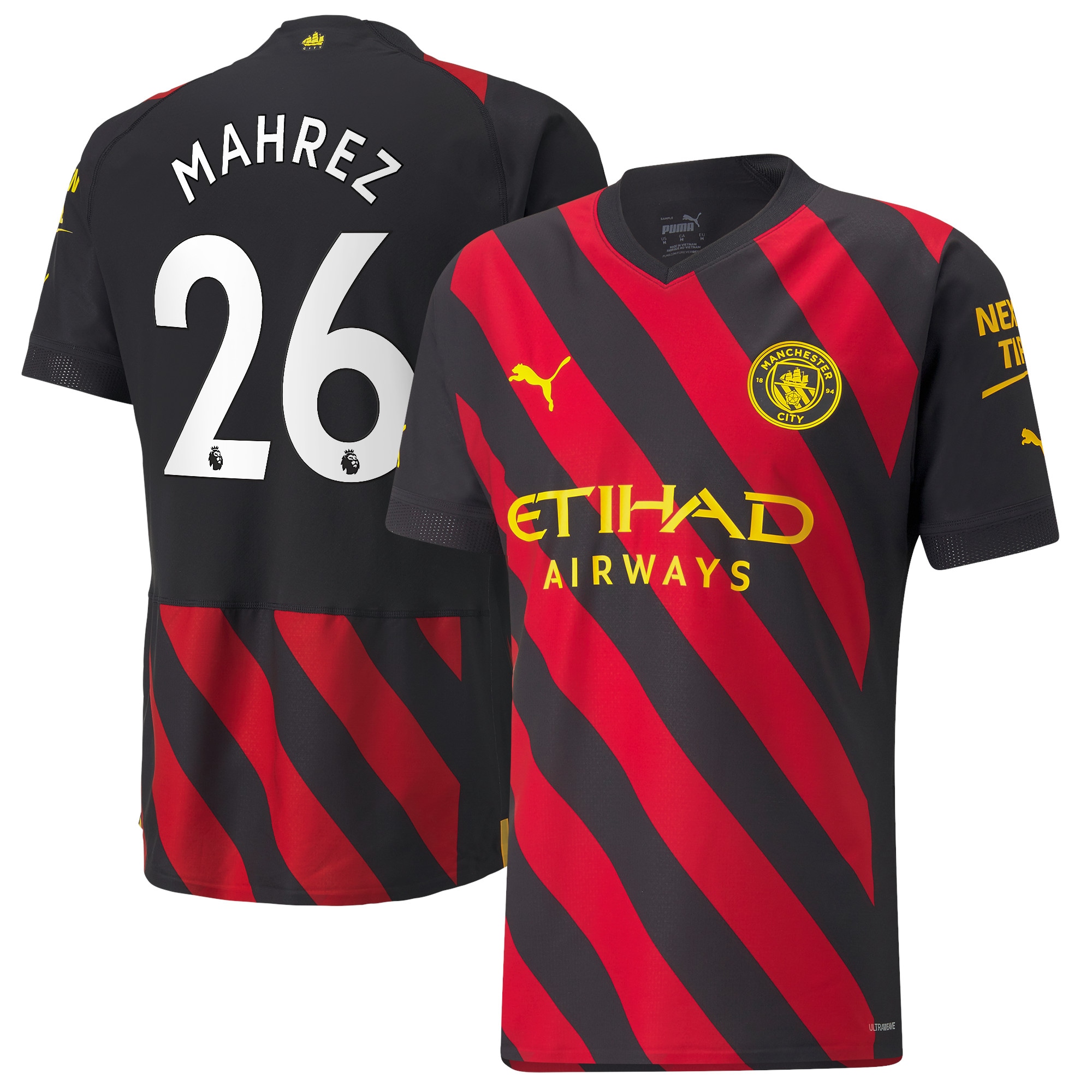 Manchester City Away Authentic Shirt 2022-2023 with Mahrez 26 printing