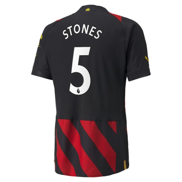 Manchester City Away Authentic Shirt 2022-2023 with Stones 5 printing