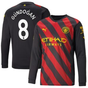 Manchester City Away Shirt 2022-2023 with Gündogan 8 printing