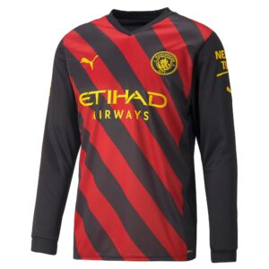 Manchester City Away Shirt 2022-23 - Long Sleeve with Phillips 4 printing