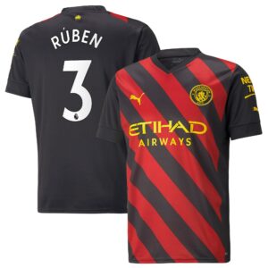 Manchester City Away Shirt 2022-2023 with Rúben 3 printing