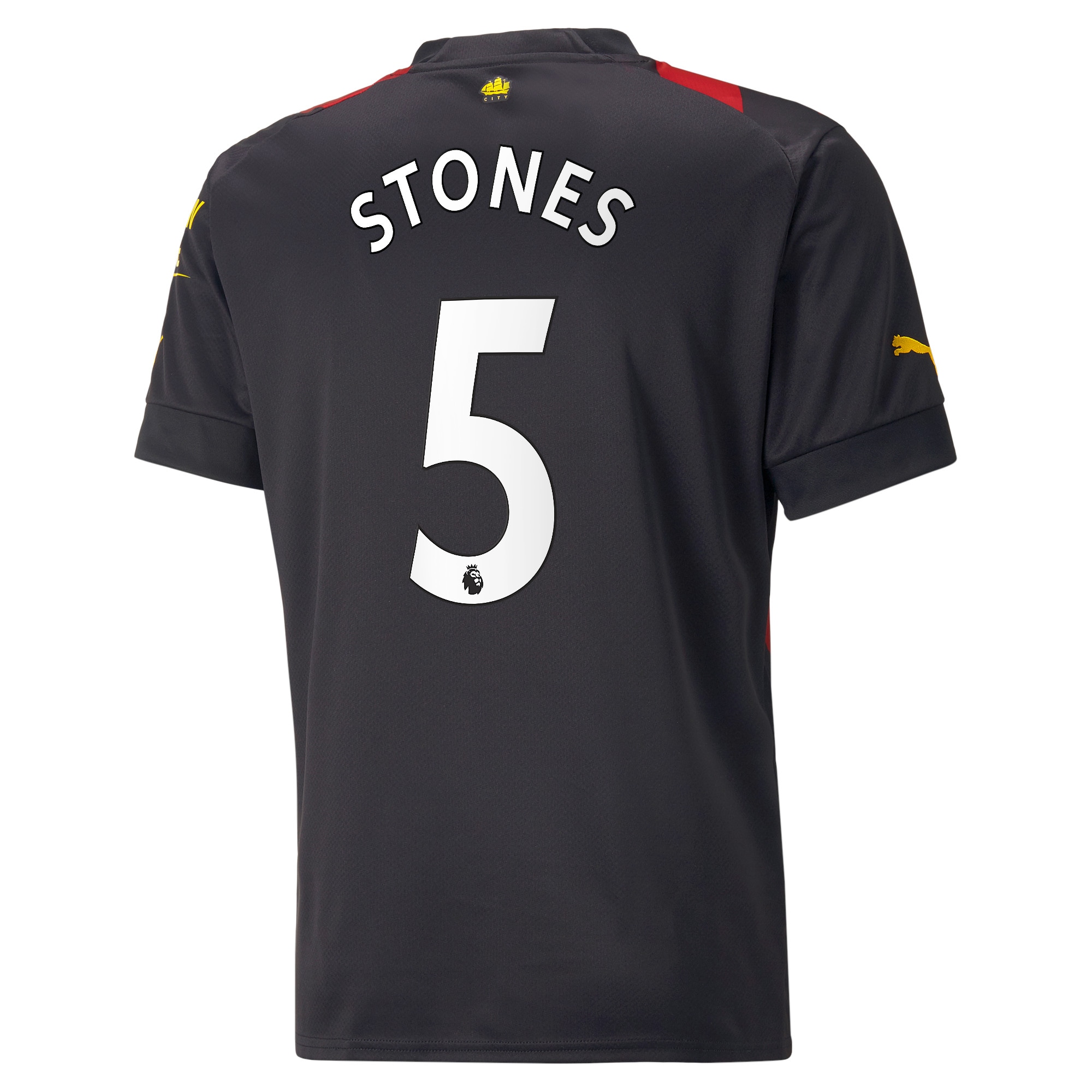 Manchester City Away Shirt 2022-2023 with Stones 5 printing