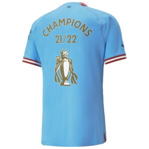Manchester City Home Authentic Shirt 2022/23 with Champions 22 printing