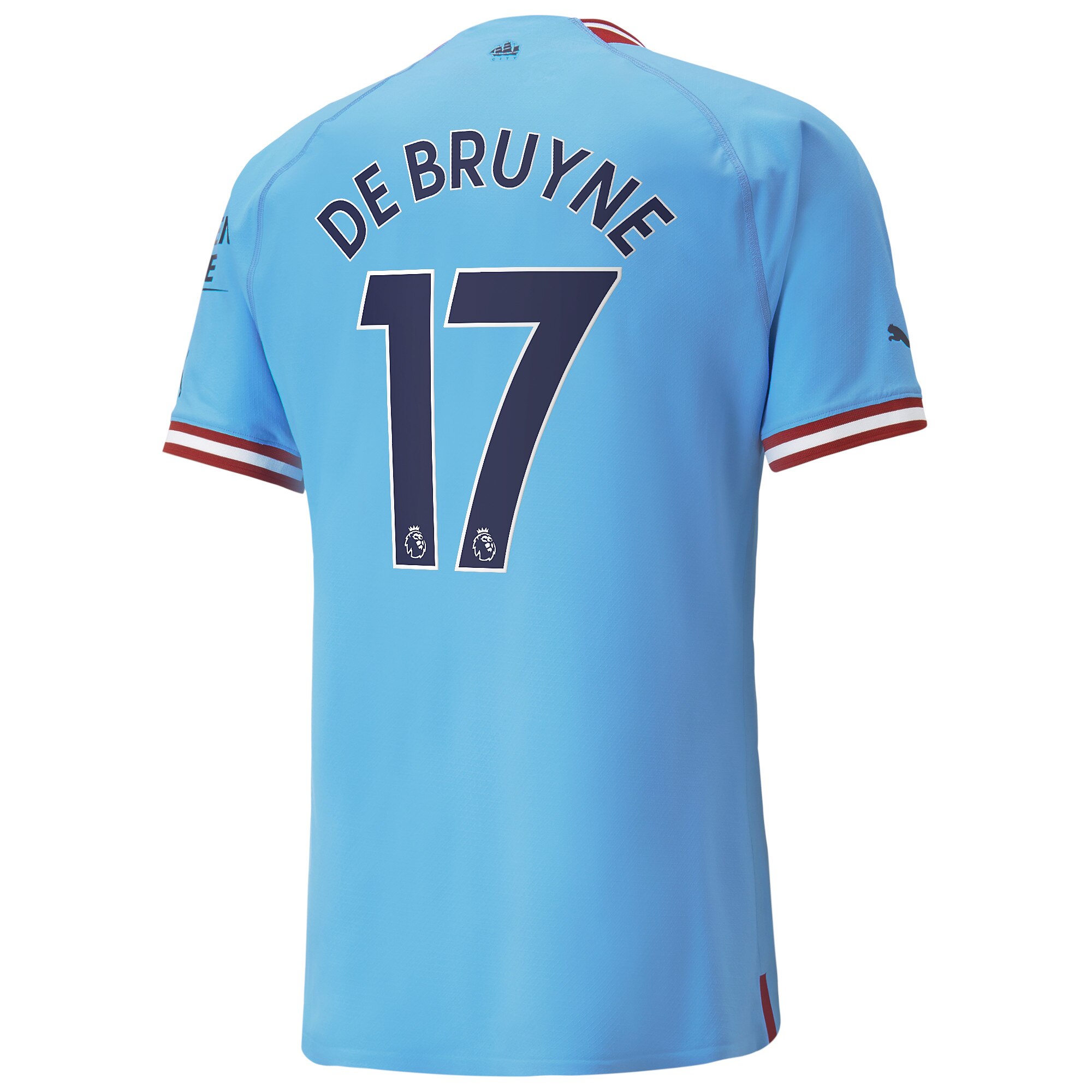 Manchester City Home Authentic Shirt 2022/23 with De Bruyne 17 printing