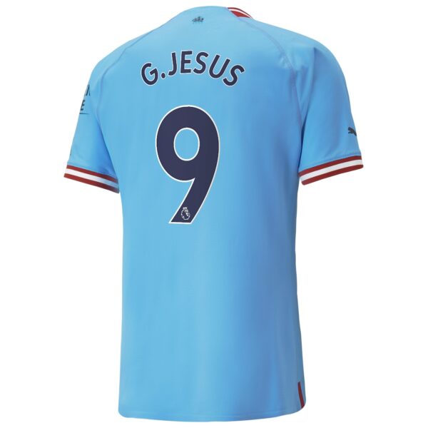 Manchester City Home Authentic Shirt 2022/23 with G.Jesus 9 printing
