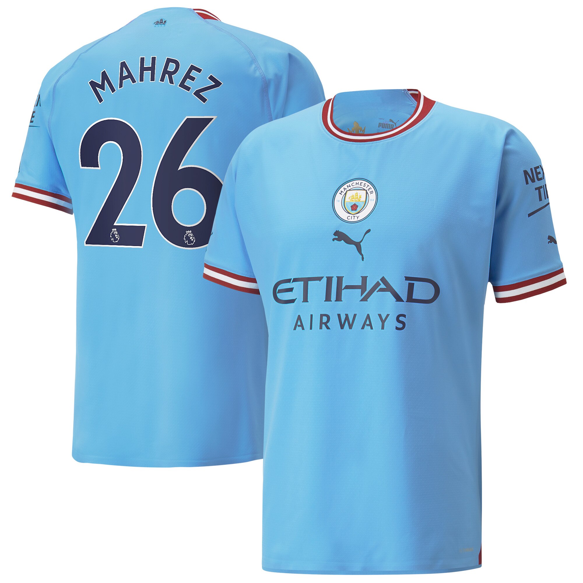 Manchester City Home Authentic Shirt 2022/23 with Mahrez 26 printing