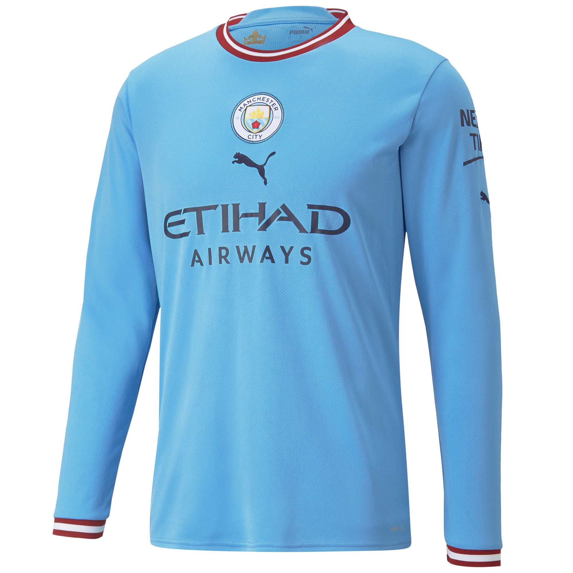 Manchester City Home Shirt 2022/23 Long Sleeve with Champions 22 printing