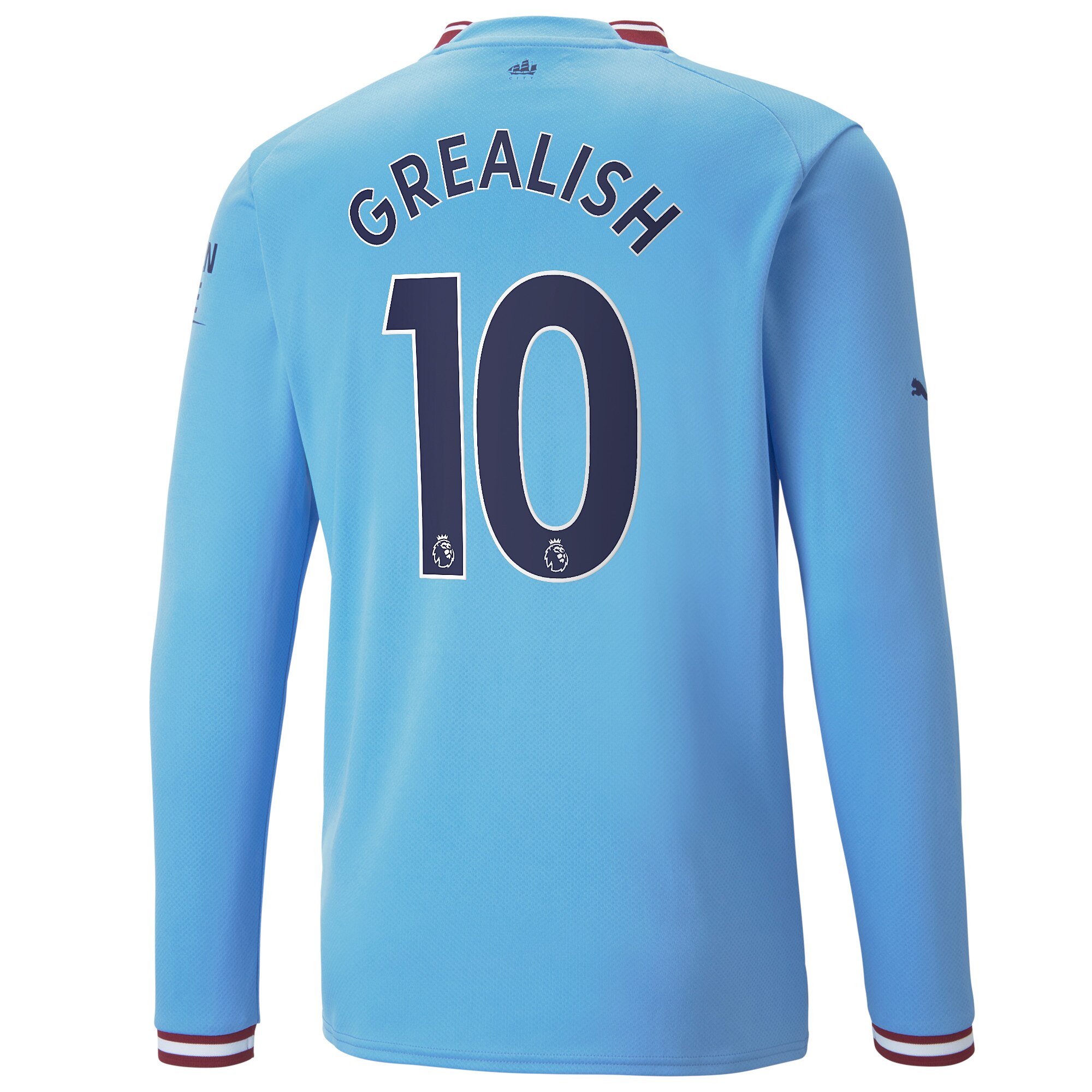 Manchester City Home Shirt 2022/23 Long Sleeve with Grealish 10 printing