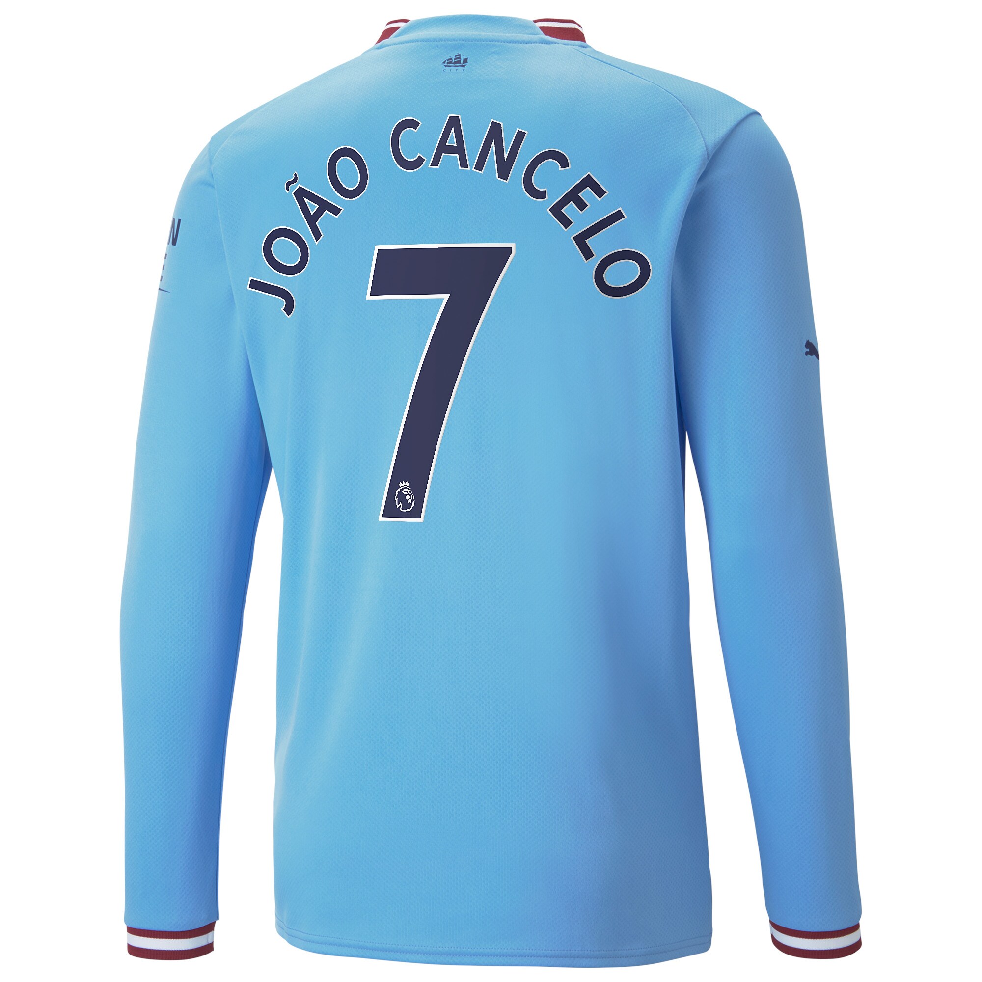 Manchester City Home Shirt 2022-23 - Long Sleeve with João Cancelo 7 printing
