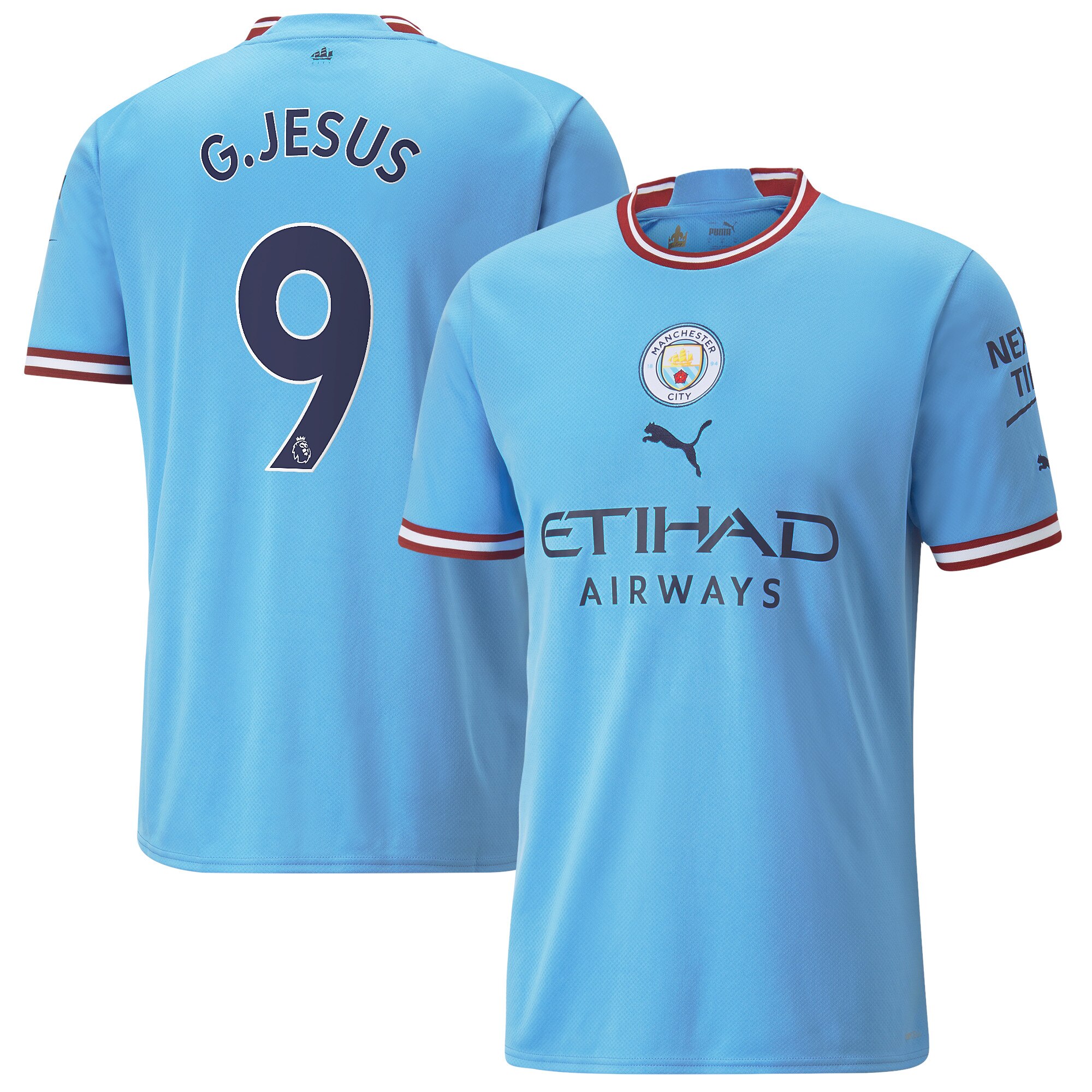 Manchester City Home Shirt 2022/23 with G.Jesus 9 printing