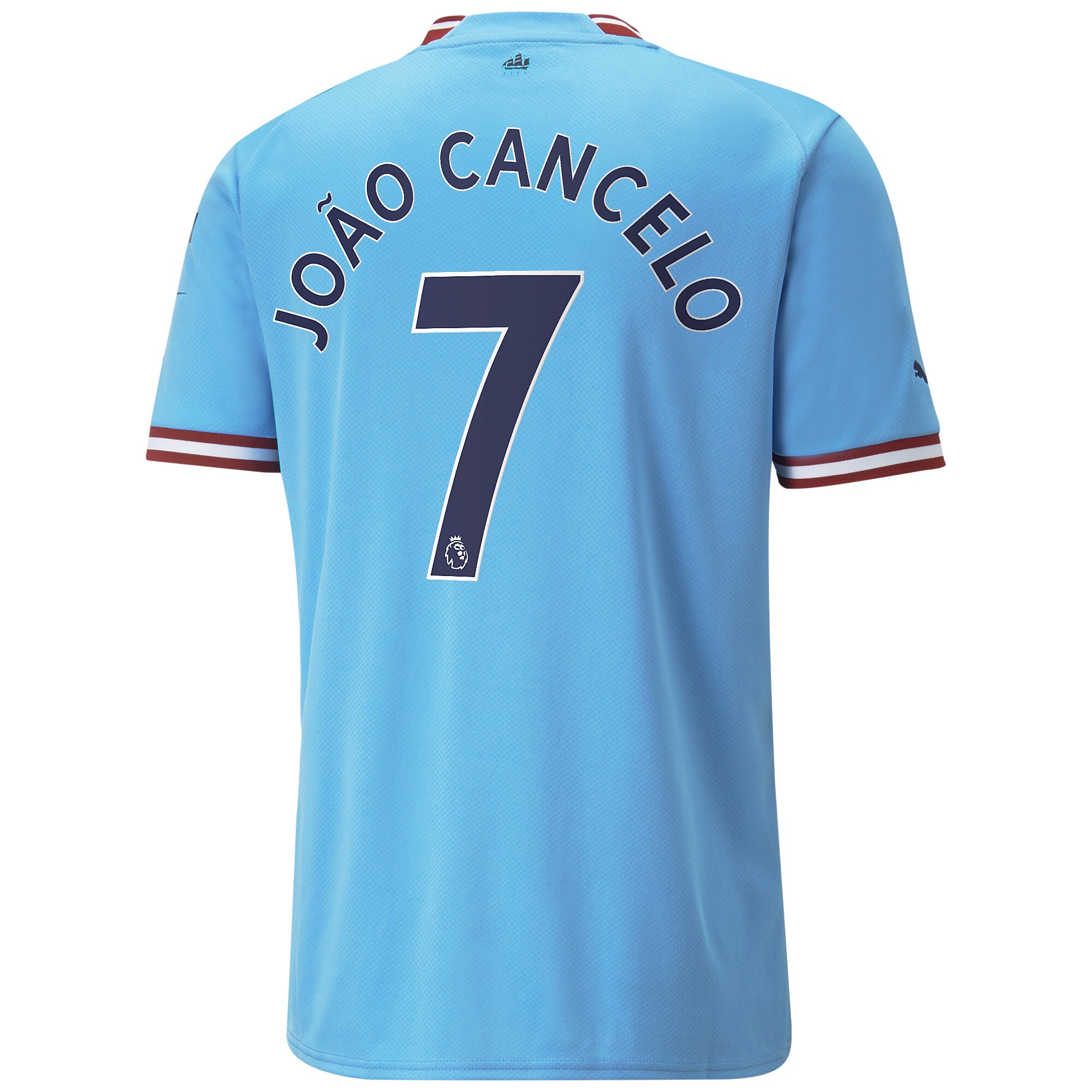 2022-23 Manchester City UCL & FA CUP Home Shirt JOAO CANCELO#7 Official  Football Name Number Set