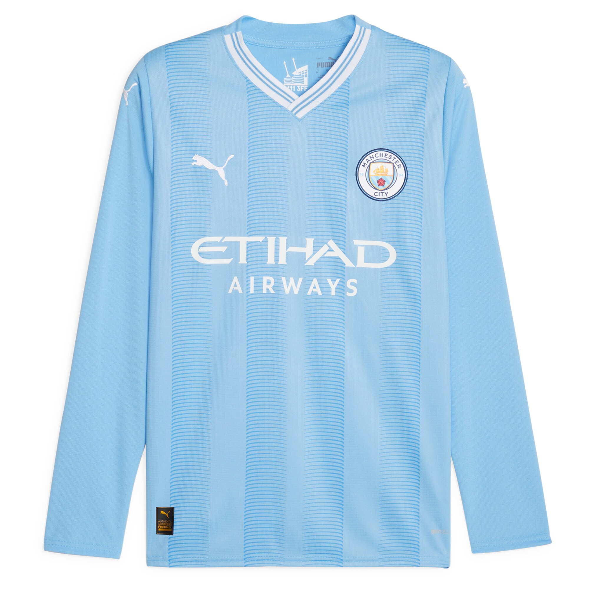 Manchester City Home Shirt 2023-24 Long Sleeve with Haaland 9 printing