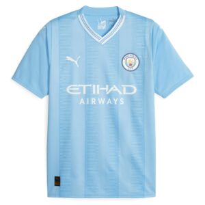 Manchester City Home Shirt 2023-24 with Champions 23 printing