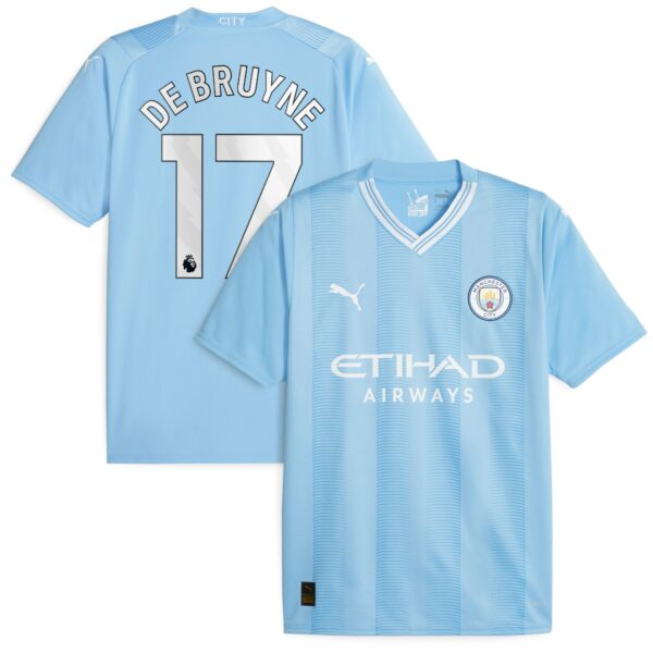 Manchester City Home Shirt 2023-24 with De Bruyne 17 printing