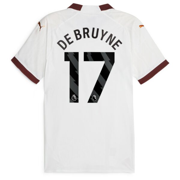 Manchester City Away Authentic Shirt 2023-24 with De Bruyne 17 printing