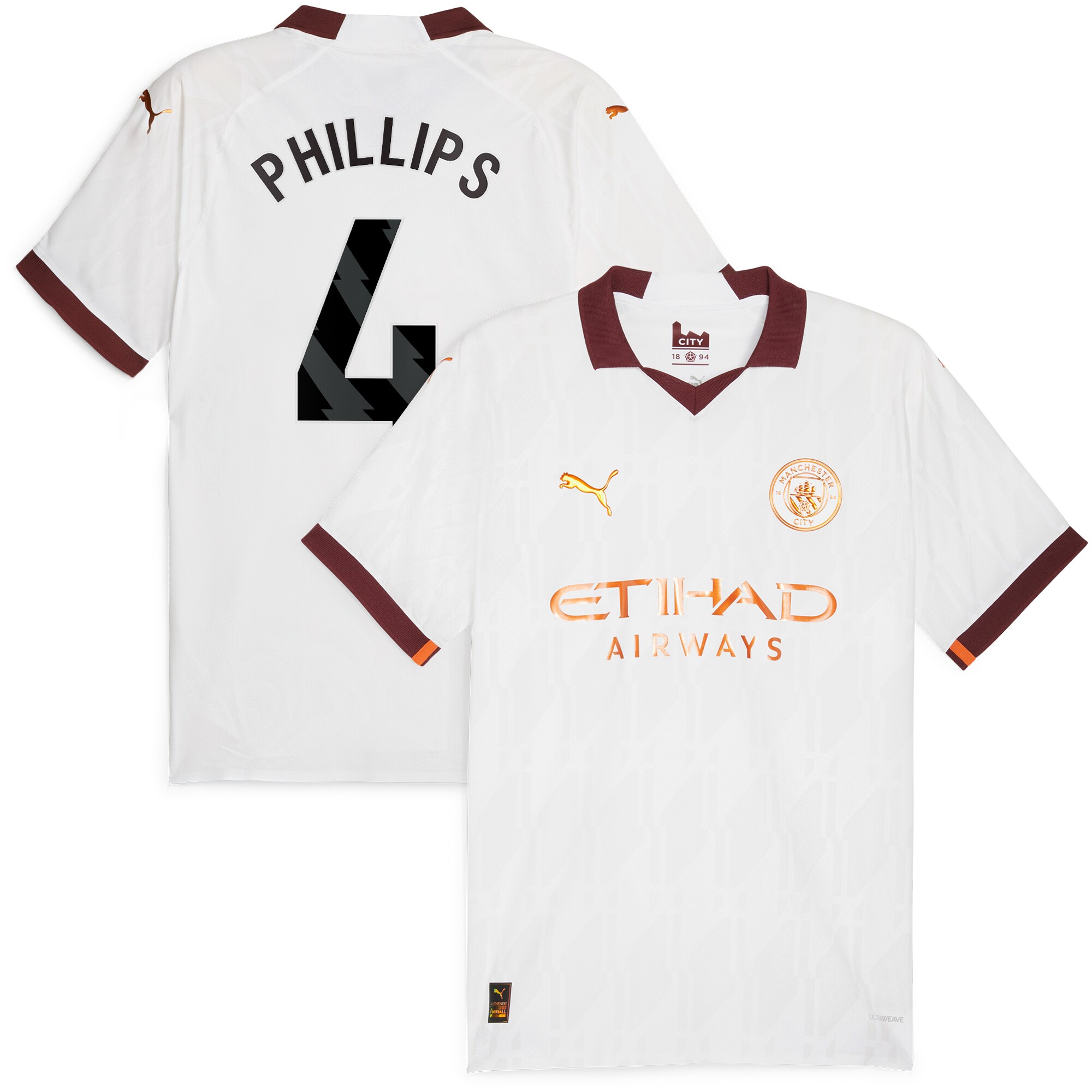 Manchester City Away Authentic Shirt 2023-24 with Phillips 4 printing