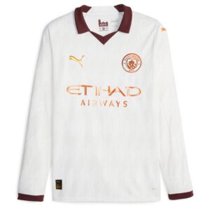 Manchester City Away Shirt 2023-24 Long Sleeve with Lewis 82 printing