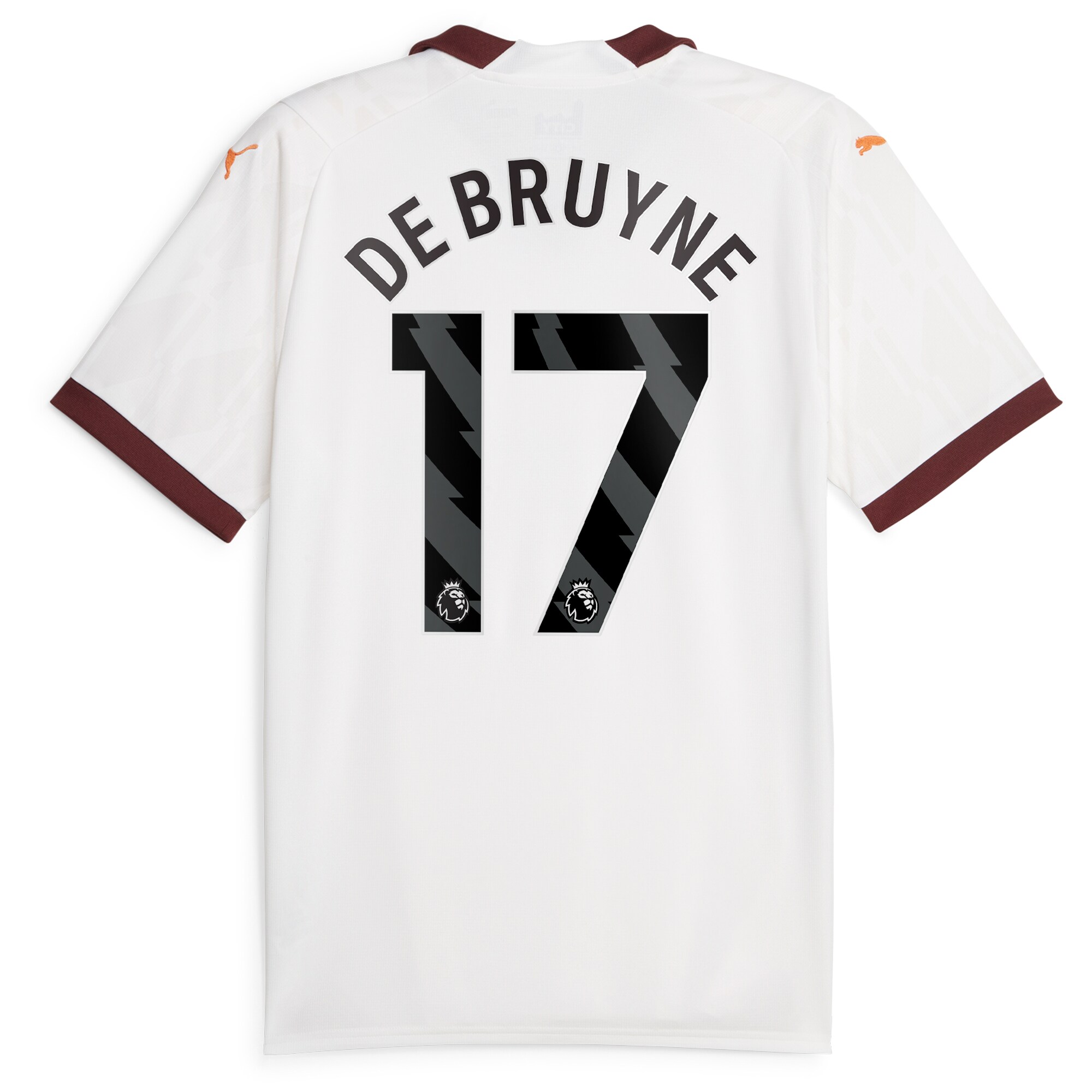 Manchester City Away Shirt 2023-24 with De Bruyne 17 printing