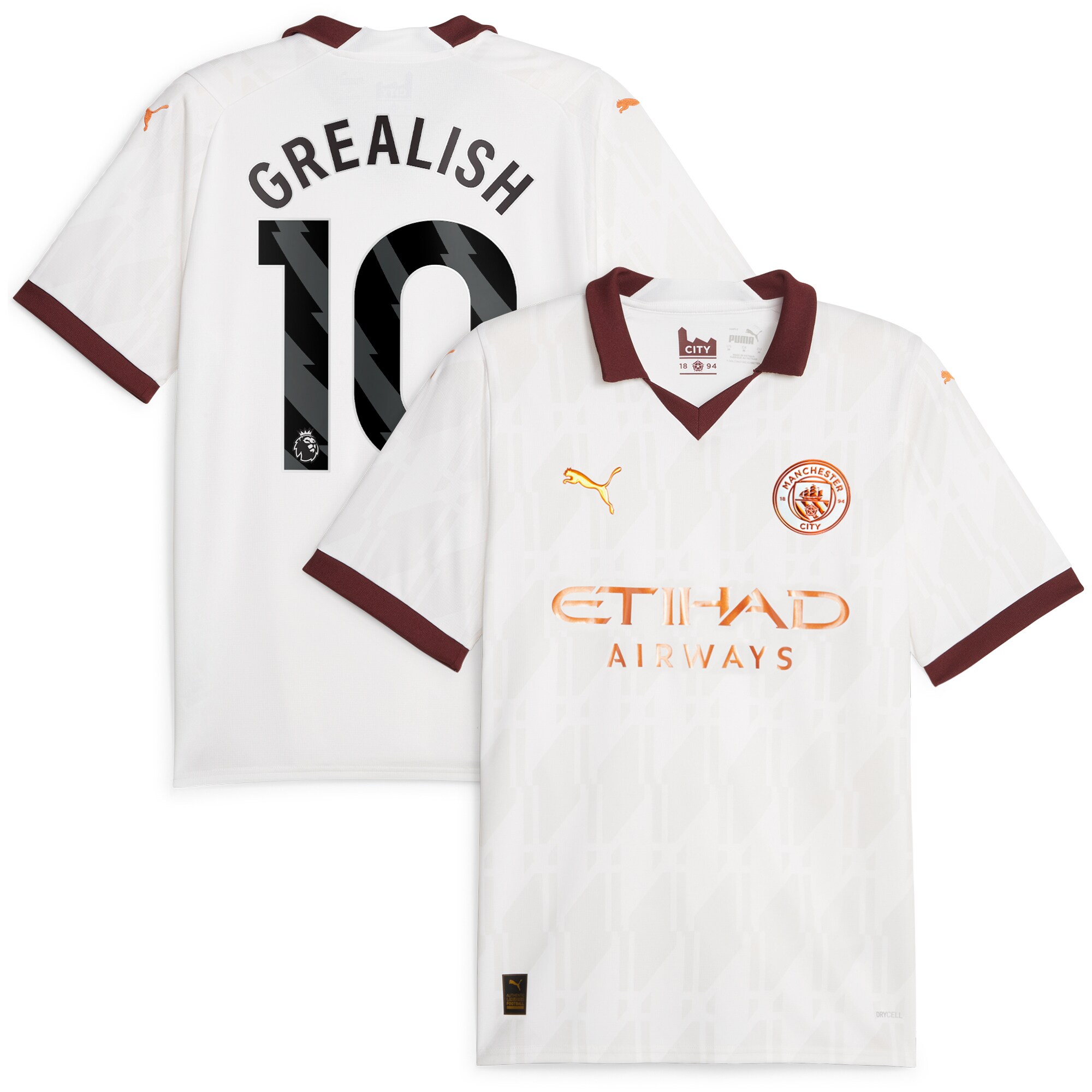 Manchester City Away Shirt 2023-24 with Grealish 10 printing