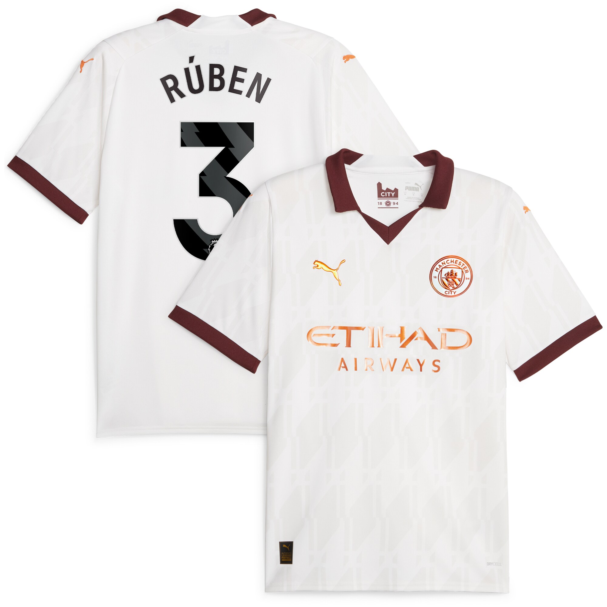 Manchester City Away Shirt 2023-24 with Rúben 3 printing