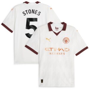 Manchester City Away Shirt 2023-24 with Stones 5 printing