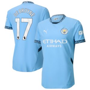 Manchester City Home Authentic Shirt 2024-25 with De Bruyne 17 printing