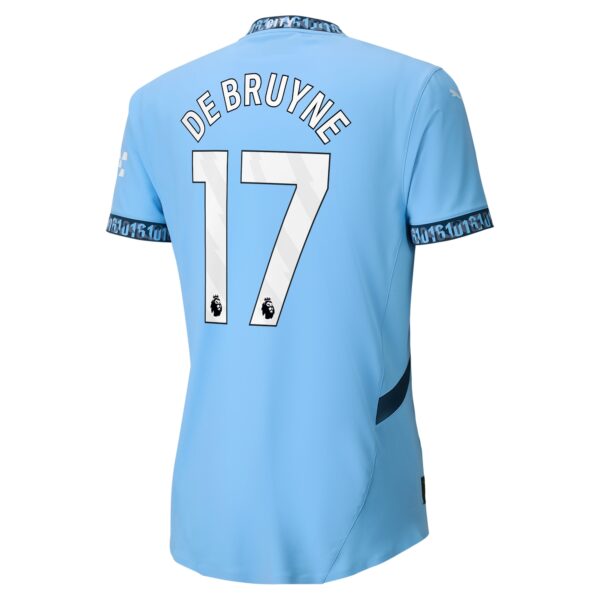 Manchester City Home Authentic Shirt 2024-25 with De Bruyne 17 printing