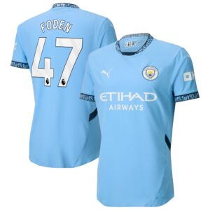 Manchester City Home Authentic Shirt 2024-25 with Foden 47 printing