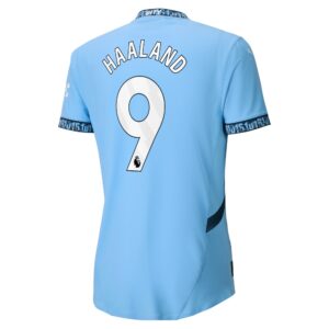 Manchester City Home Authentic Shirt 2024-25 with Haaland 9 printing
