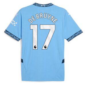 Manchester City Home Shirt 2024-25 with De Bruyne 17 printing