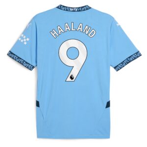 Manchester City Home Shirt 2024-25 with Haaland 9 printing