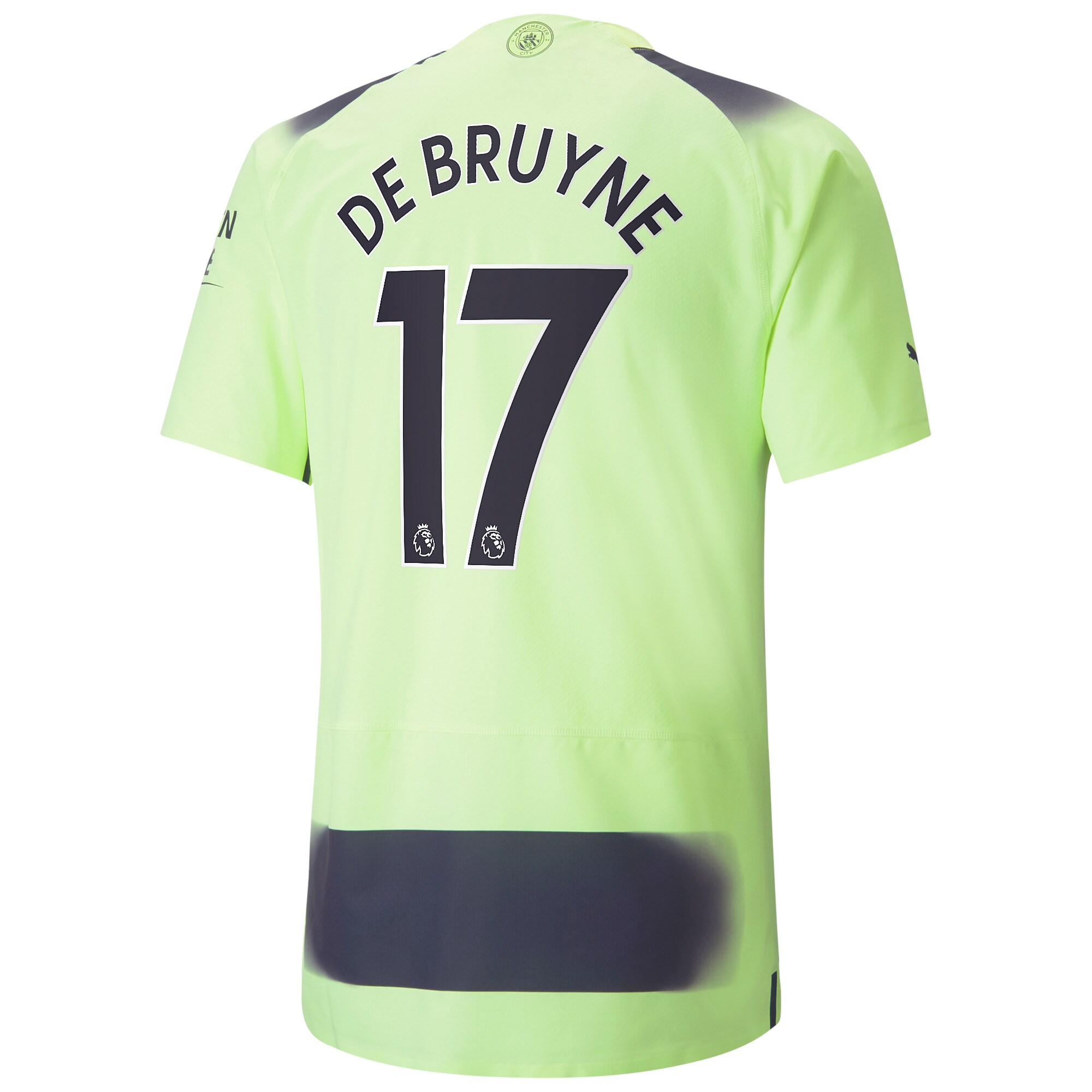 Manchester City Third Authentic Shirt 2022-23 with De Bruyne 17 printing