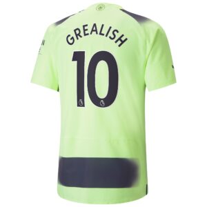 Manchester City Third Authentic Shirt 2022-23 with Grealish 10 printing
