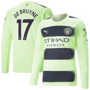Manchester City Third Shirt 2022-23 - Long Sleeve with De Bruyne 17 printing