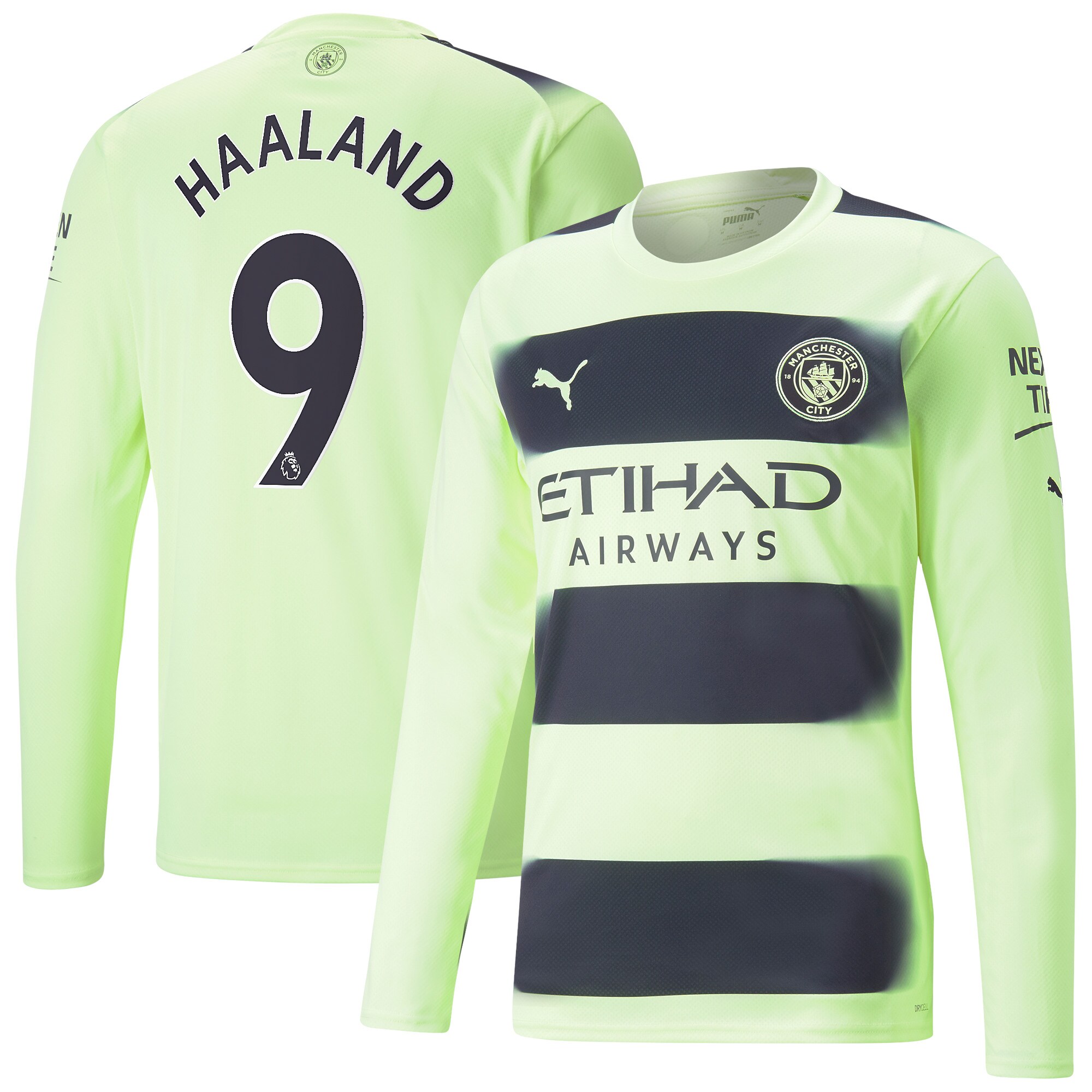 Manchester City Third Shirt 2022-23 - Long Sleeve with Haaland 9 printing