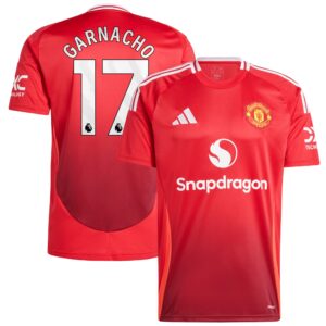 Manchester United Home Shirt 2024-25 with Garnacho 17 printing