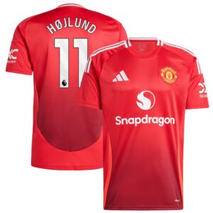 Manchester United Home Shirt 2024-25 with Højlund 11 printing