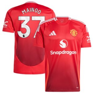 Manchester United Home Shirt 2024-25 with Mainoo 37 printing