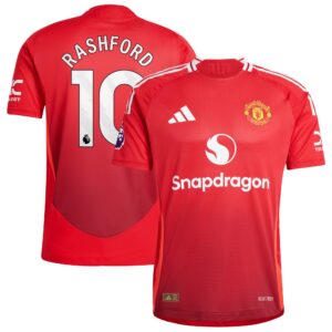 Manchester United Home Authentic Shirt 2024-25 with Rashford 10 printing
