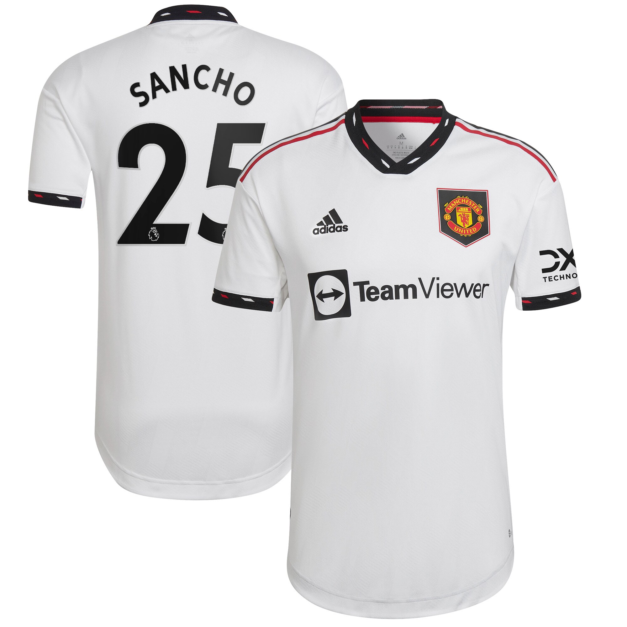 Manchester United Away Authentic Shirt 2022-2023 with Sancho 25 printing
