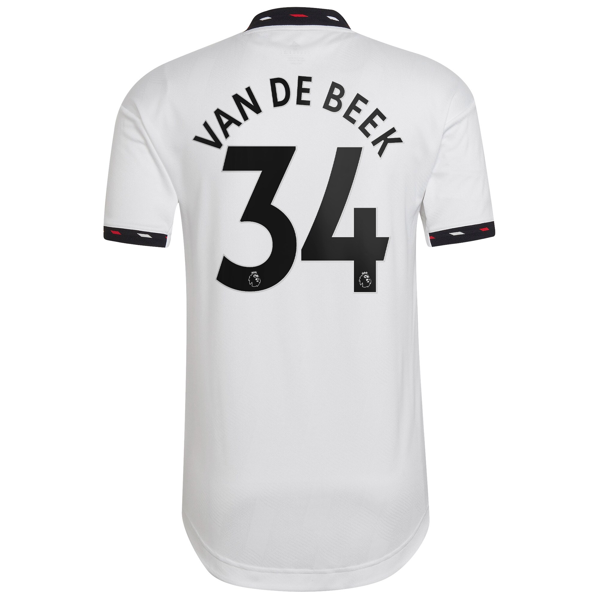 Manchester United Away Authentic Shirt 2022-23 with Van De Beek 34 printing