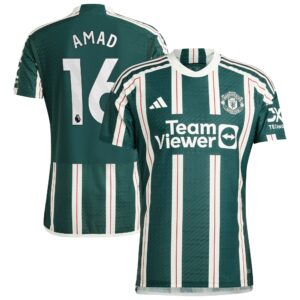 Manchester United Away Authentic Shirt 2023-24 With Amad 16 Printing