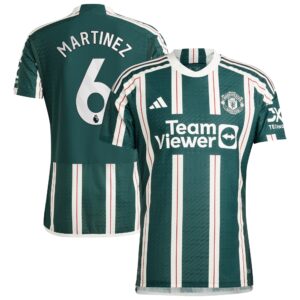 Manchester United Away Authentic Shirt 2023-24 with Martinez 6 printing