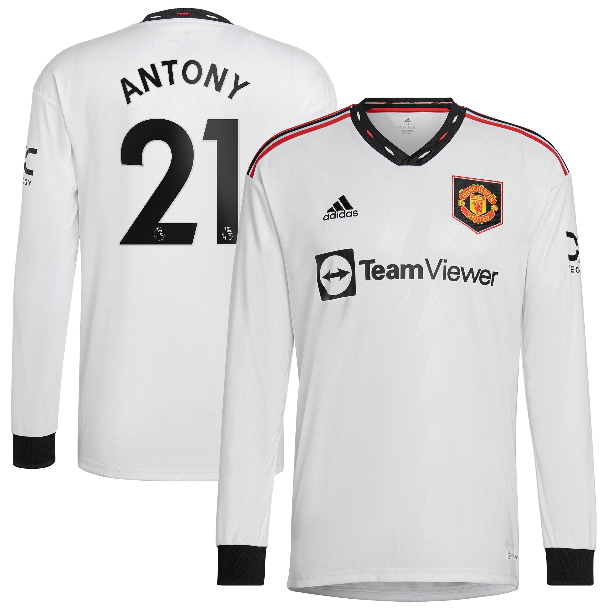 Manchester United Away Shirt 2022-23 - Long Sleeve with Antony 21 printing