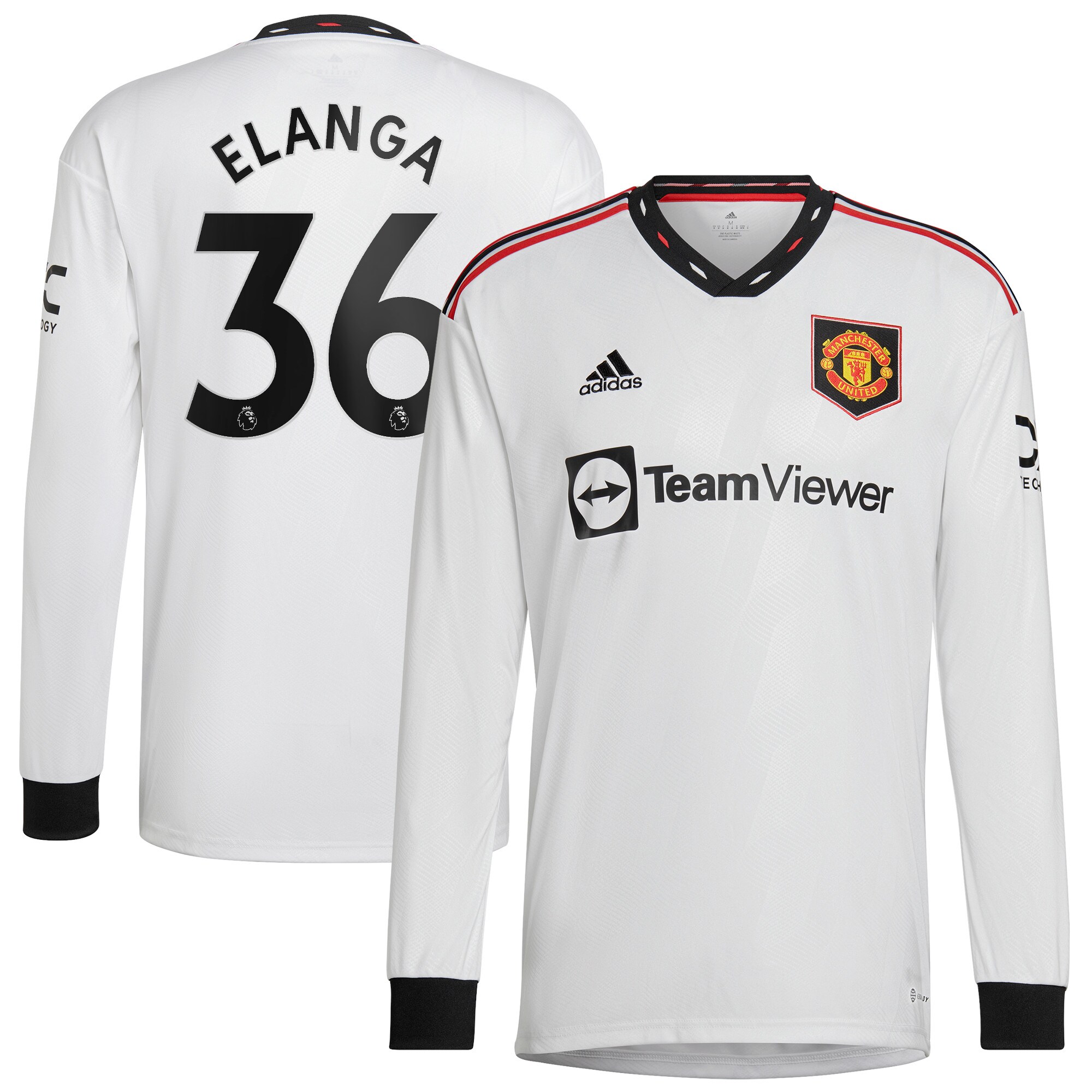 Manchester United Away Shirt 2022-2023 with Elanga 36 printing