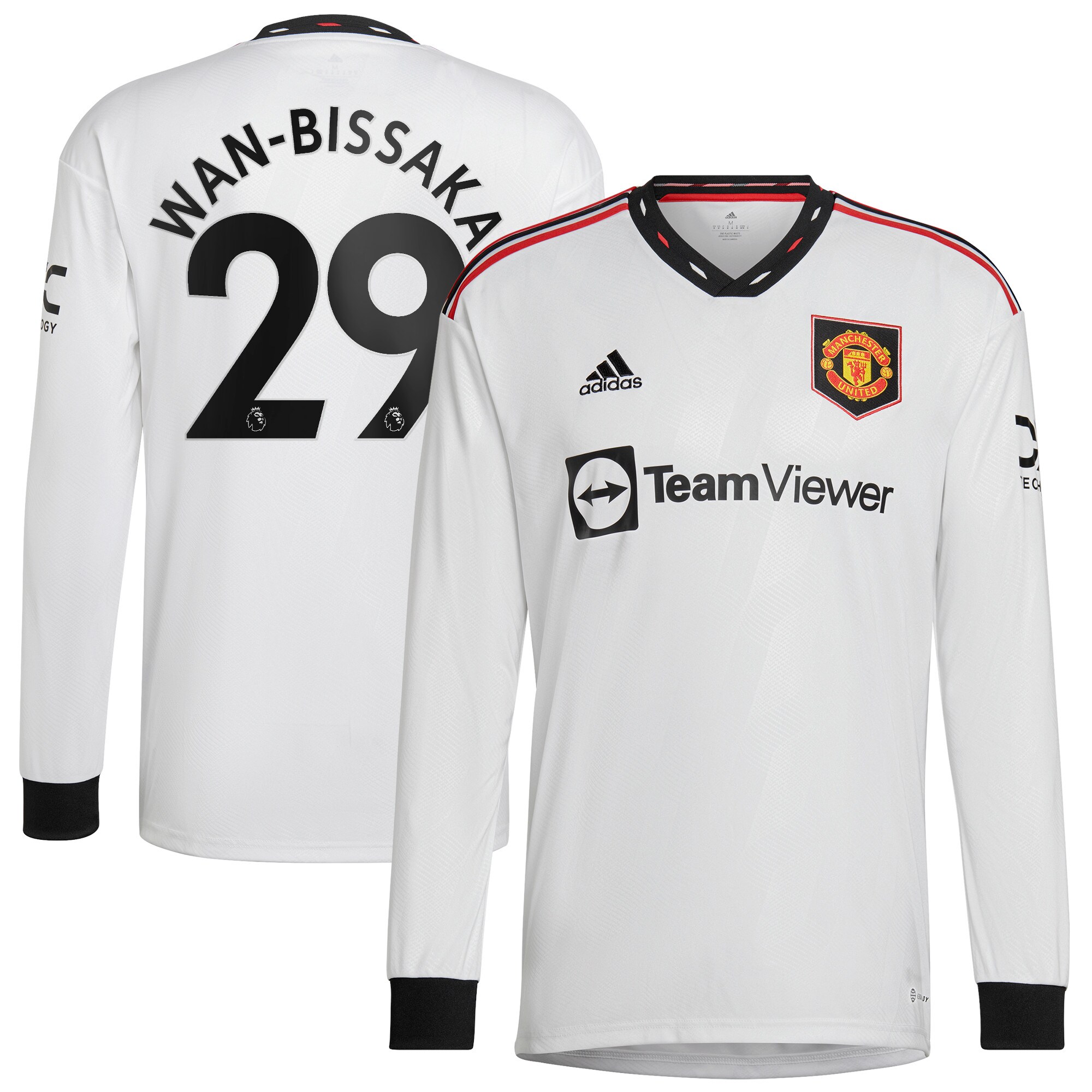 Manchester United Away Shirt 2022-23 - Long Sleeve with Wan-Bissaka 29 printing