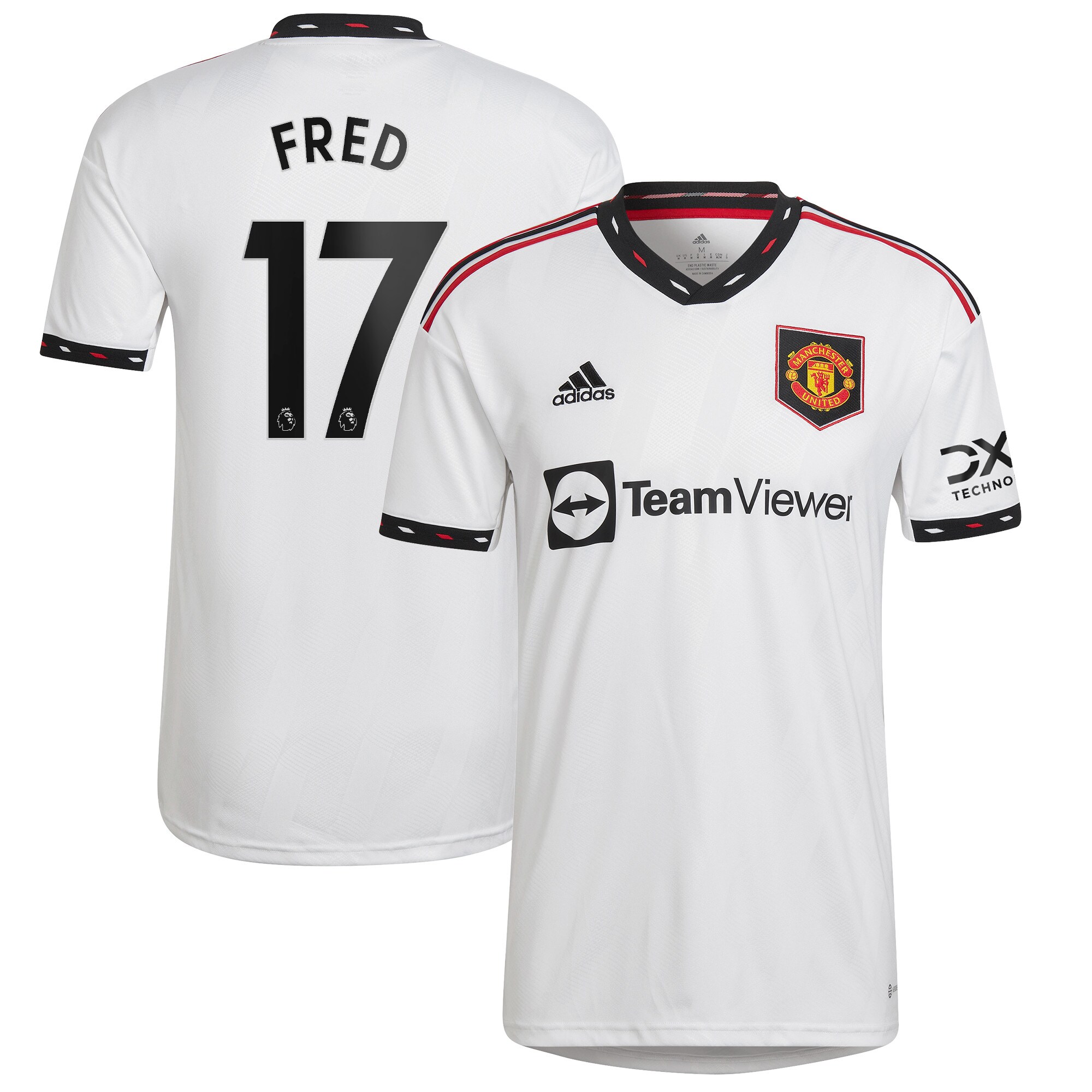 Manchester United Away Shirt 2022-2023 with Fred 17 printing