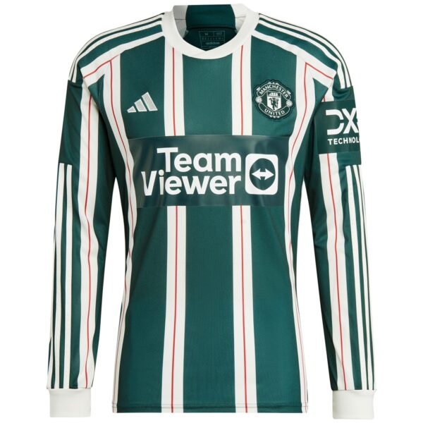 Manchester United Away Shirt 2023-24 Long Sleeve with Antony 21 printing